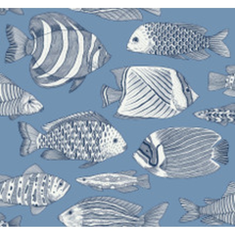 A-Street Prints Wailea Sky Blue Tropical School Wallpaper