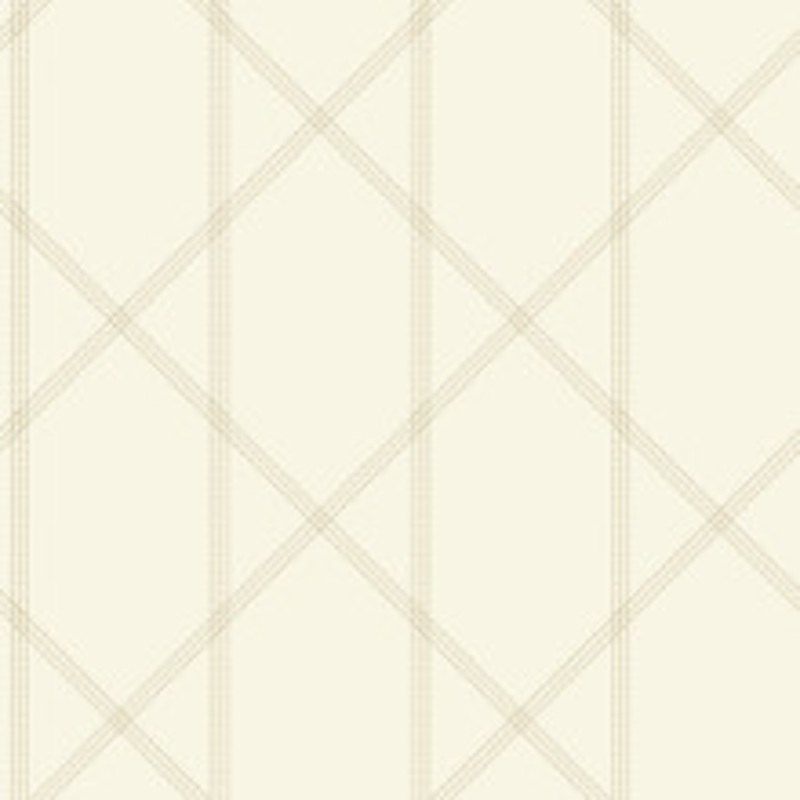 A-Street Prints Walcott Cream Stitched Trellis Wallpaper