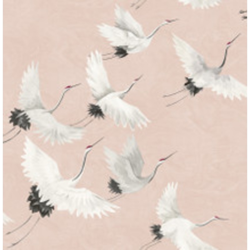 A-Street Prints Windsong Pink Crane Wallpaper