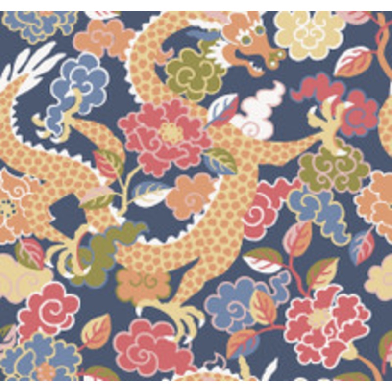 A-Street Prints Yanci Orange Dragon Wallpaper