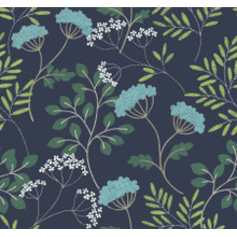 A-Street Prints Sorrel Navy Botanical Wallpaper