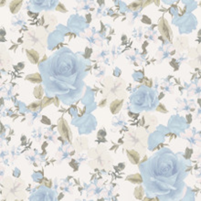 A-Street Prints Sunset Harbor Rose Bella Lina Blue Roses & White Flowers Wallpaper