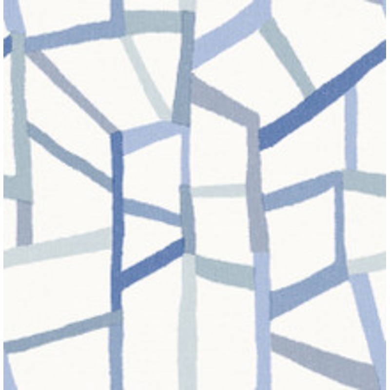A-Street Prints Tate Blue Geometric Linen Wallpaper