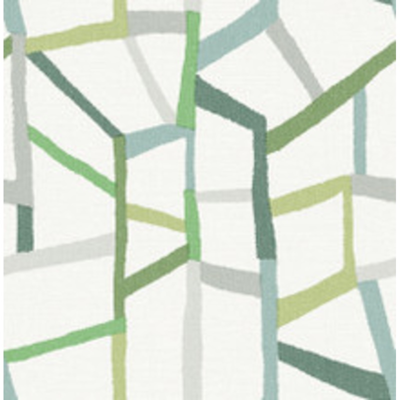 A-Street Prints Tate Green Geometric Linen Wallpaper