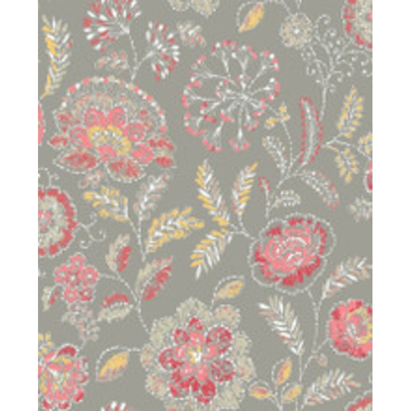 A-Street Prints Tropez Coral Jacobean Wallpaper