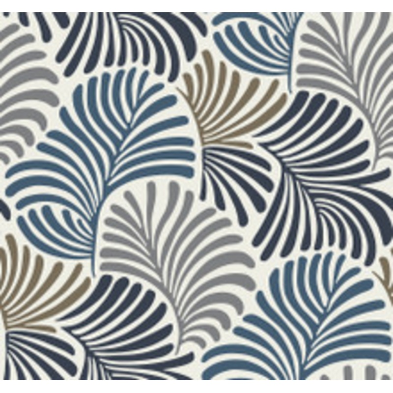 A-Street Prints Trousdale Dark Blue Fanning Flora Wallpaper