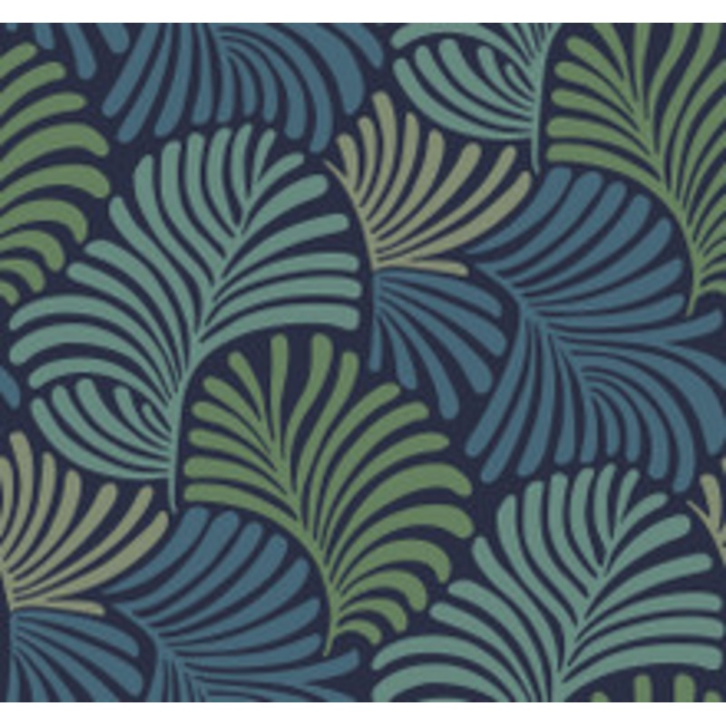 A-Street Prints Trousdale Navy Fanning Flora Wallpaper
