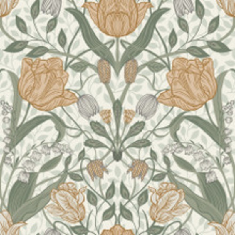 A-Street Prints Tulipa Green Floral Wallpaper