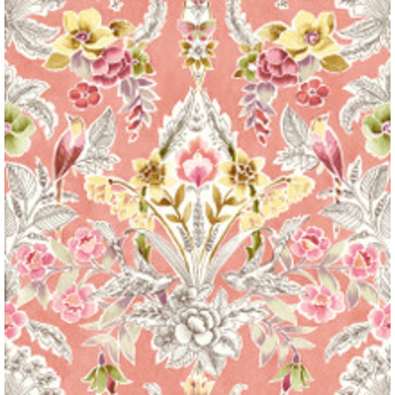 A-Street Prints Vera Pink Floral Damask Wallpaper