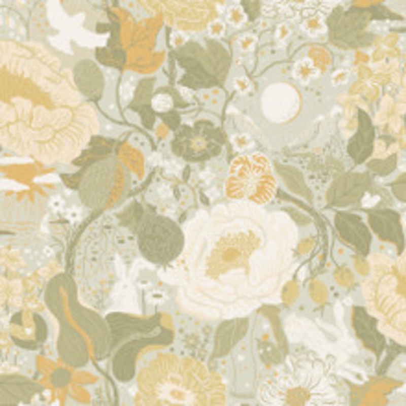 A-Street Prints Vxa Grey Rabbits & Rosehips Wallpaper