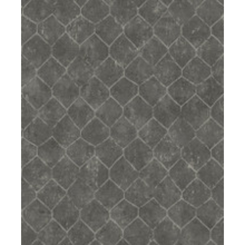 A-Street Prints Rauta Pewter Hexagon Tile Wallpaper