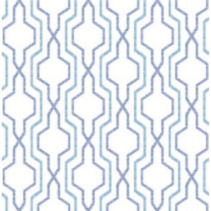 A-Street Prints Rion Blue Trellis Wallpaper