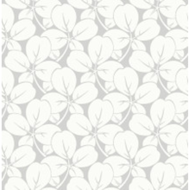 A-Street Prints Robert Light Grey Clover Wallpaper
