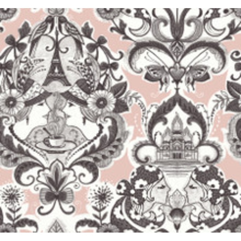 A-Street Prints Sadie Blush Parisian Damask Wallpaper
