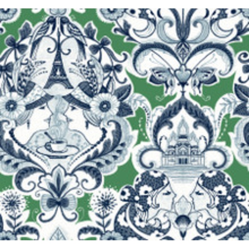 A-Street Prints Sadie Green Parisian Damask Wallpaper