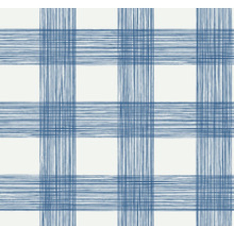 A-Street Prints Scarborough Indigo Striated Plaid Wallpaper