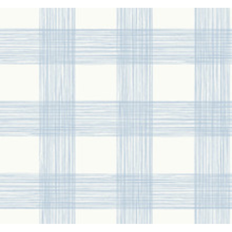 A-Street Prints Scarborough Light Blue Striated Plaid Wallpaper