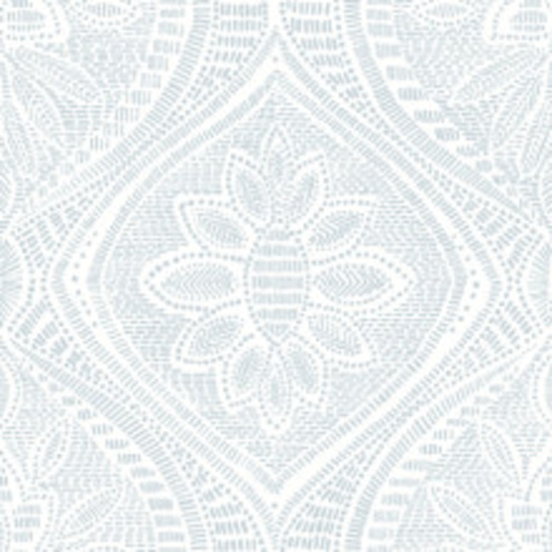 A-Street Prints Scout Light Blue Floral Ogee Wallpaper