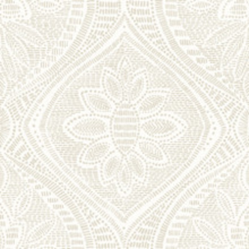 A-Street Prints Scout Light Grey Floral Ogee Wallpaper