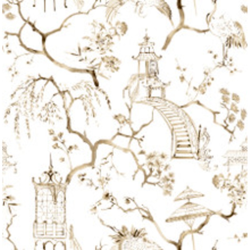 A-Street Prints Serena Coffee Chinoiserie Wallpaper