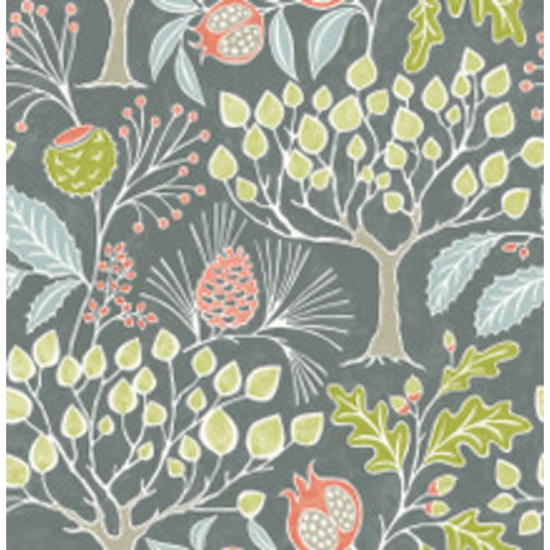 A-Street Prints Shiloh Grey Botanical Wallpaper