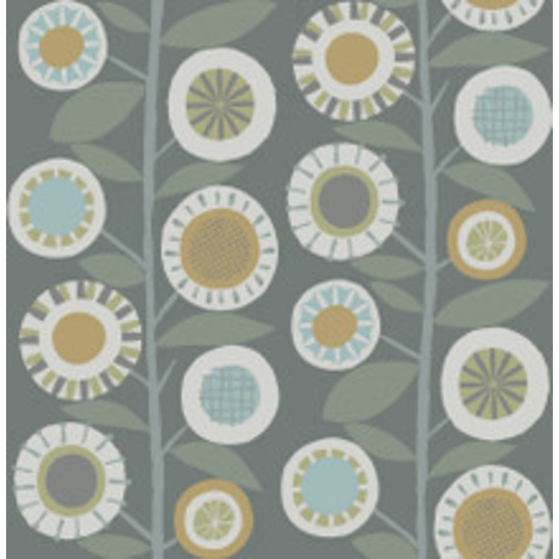 A-Street Prints Sisu Grey Floral Geometric Wallpaper