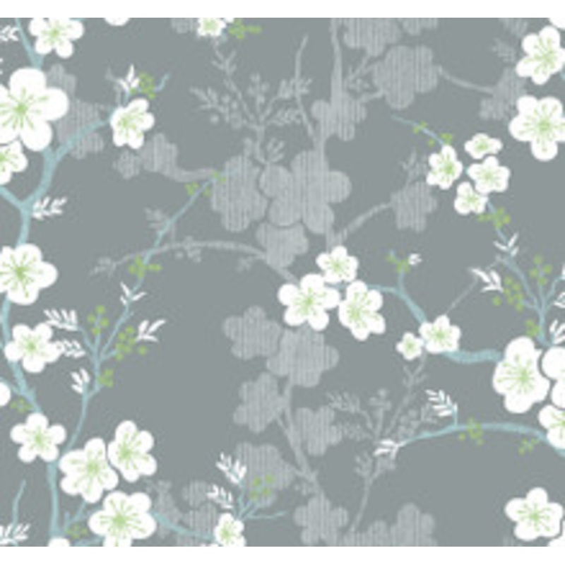 A-Street Prints Nicolette Grey Floral Trail Wallpaper