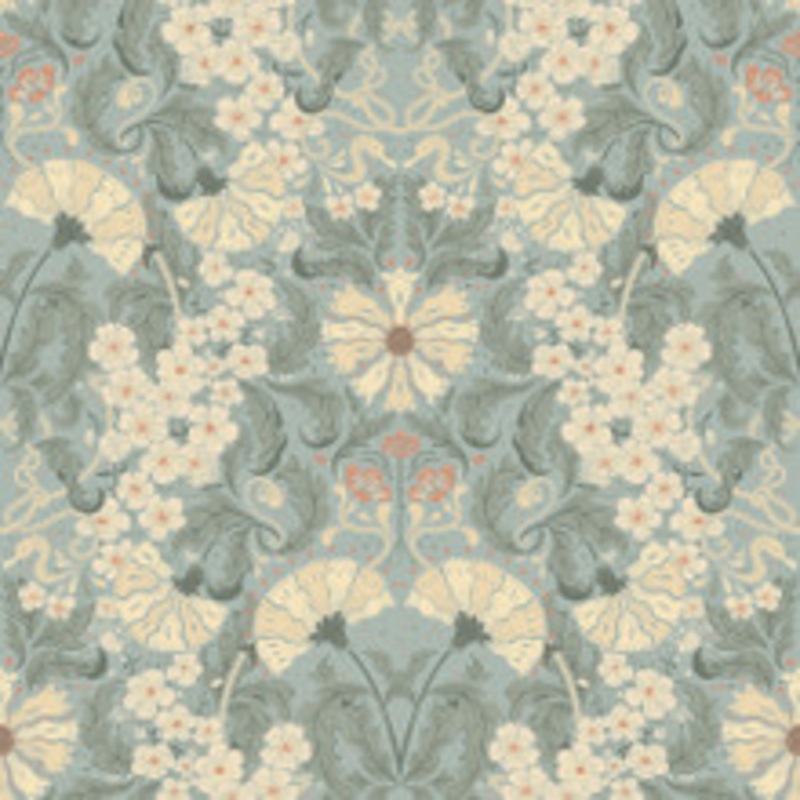 A-Street Prints Ojvind Light Blue Floral Ogee Wallpaper