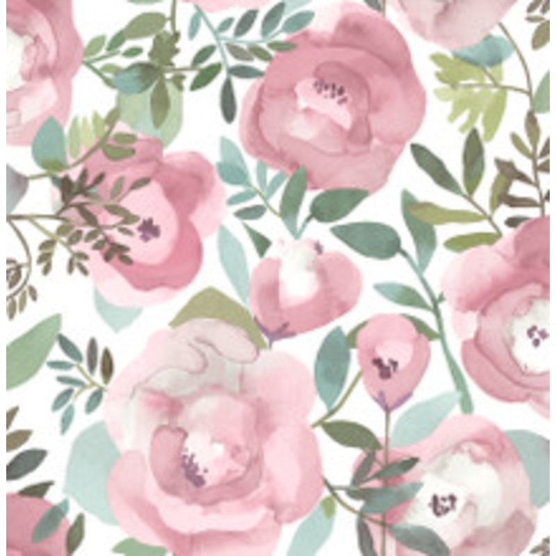 A-Street Prints Orla Pink Floral Wallpaper