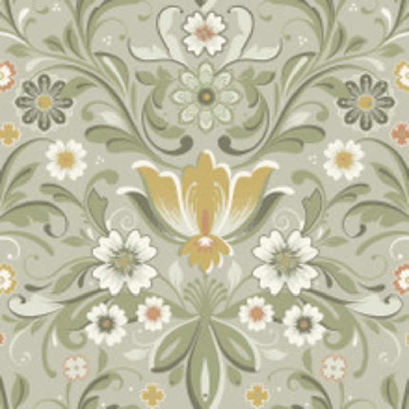 A-Street Prints Ostanskar Green Retro Floral Wallpaper