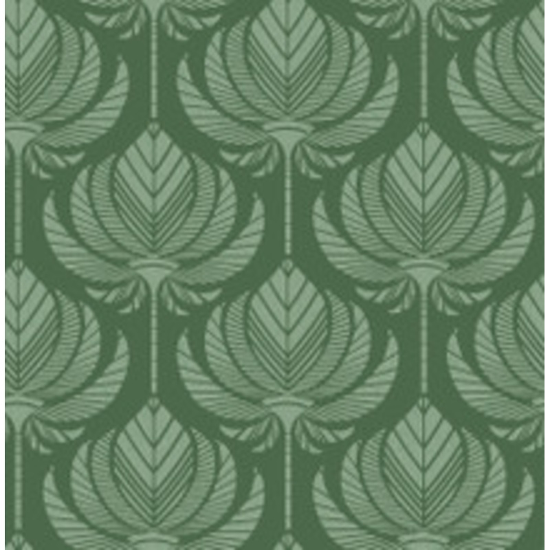 A-Street Prints Palmier Green Lotus Fan Wallpaper