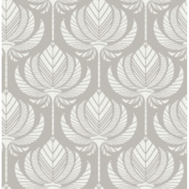 A-Street Prints Palmier Grey Lotus Fan Wallpaper