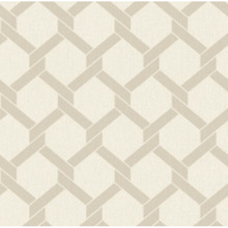 A-Street Prints Payton Beige Hexagon Trellis Wallpaper
