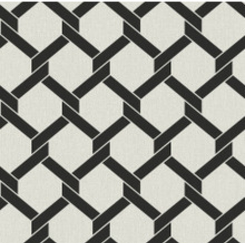 A-Street Prints Payton Black Hexagon Trellis Wallpaper