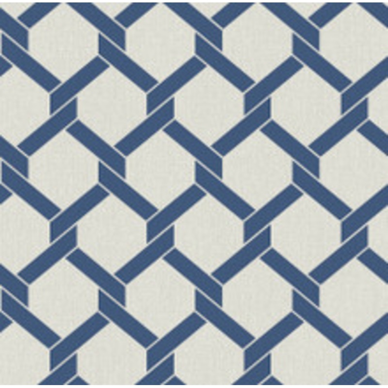 A-Street Prints Payton Blue Hexagon Trellis Wallpaper