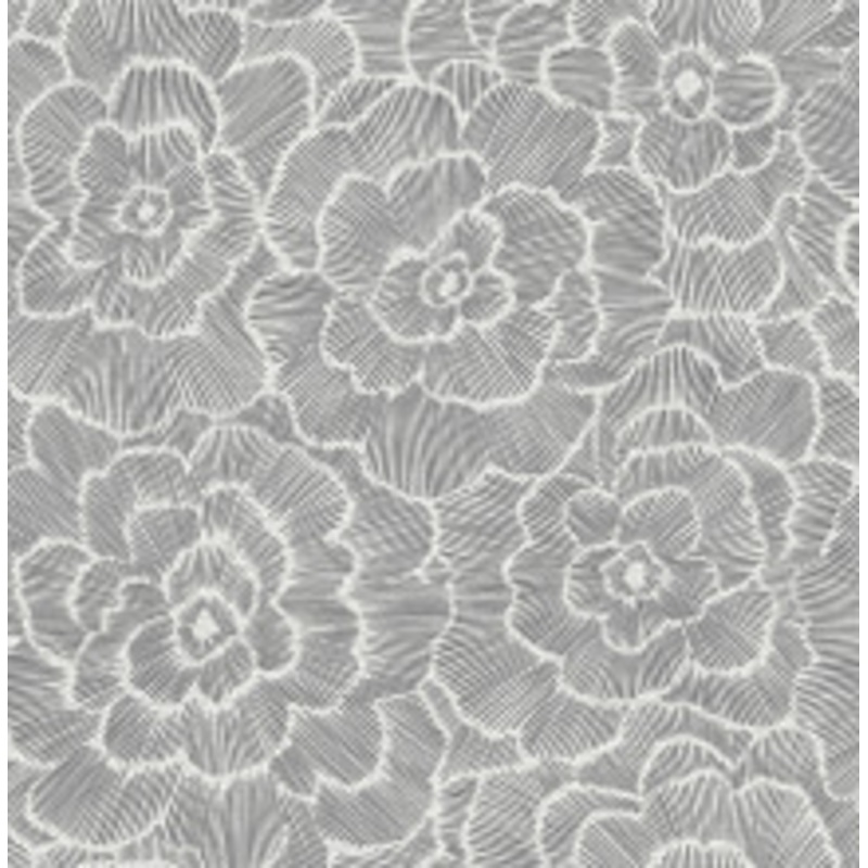 A-Street Prints Periwinkle Grey Textured Floral Wallpaper