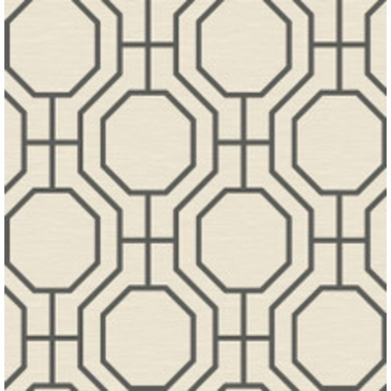 A-Street Prints Manor Black Geometric Trellis Wallpaper
