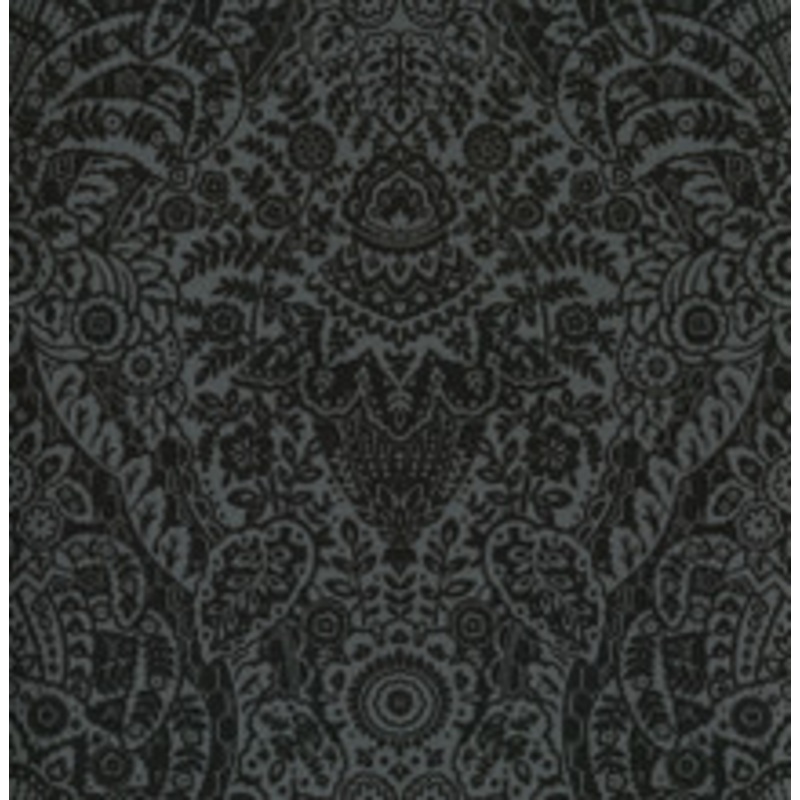 A-Street Prints Maris Charcoal Flock Damask Wallpaper