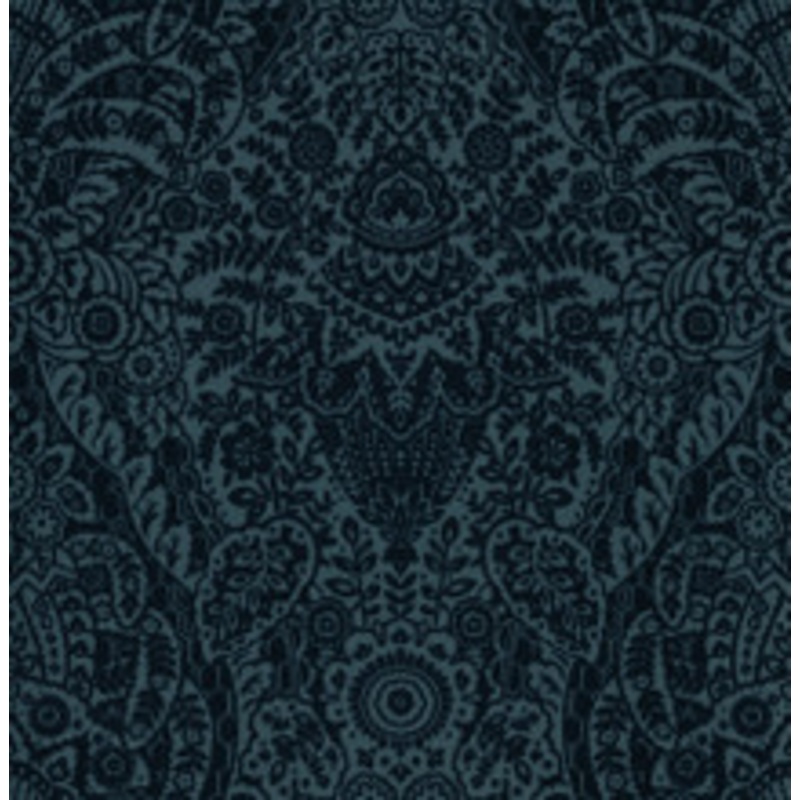 A-Street Prints Maris Indigo Flock Damask Wallpaper
