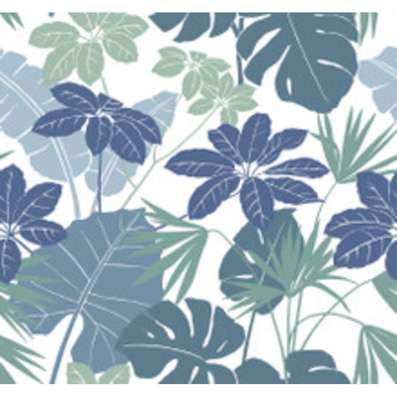 A-Street Prints Medellin Blue Rainforest Floor Wallpaper
