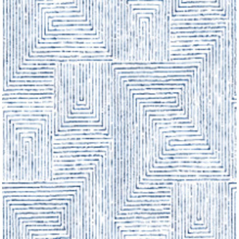 A-Street Prints Merritt Indigo Geometric Wallpaper