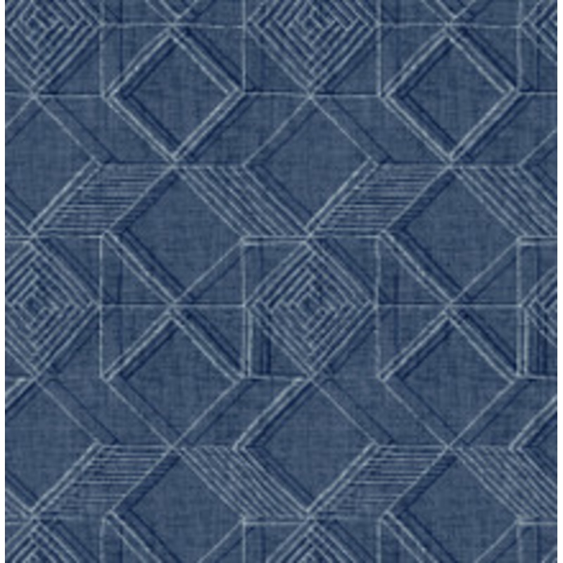 A-Street Prints Moki Blue Lattice Geometric Wallpaper