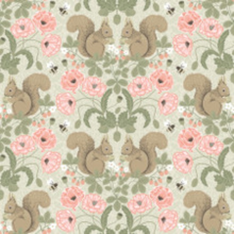 A-Street Prints Kurre Pink Woodland Damask Wallpaper