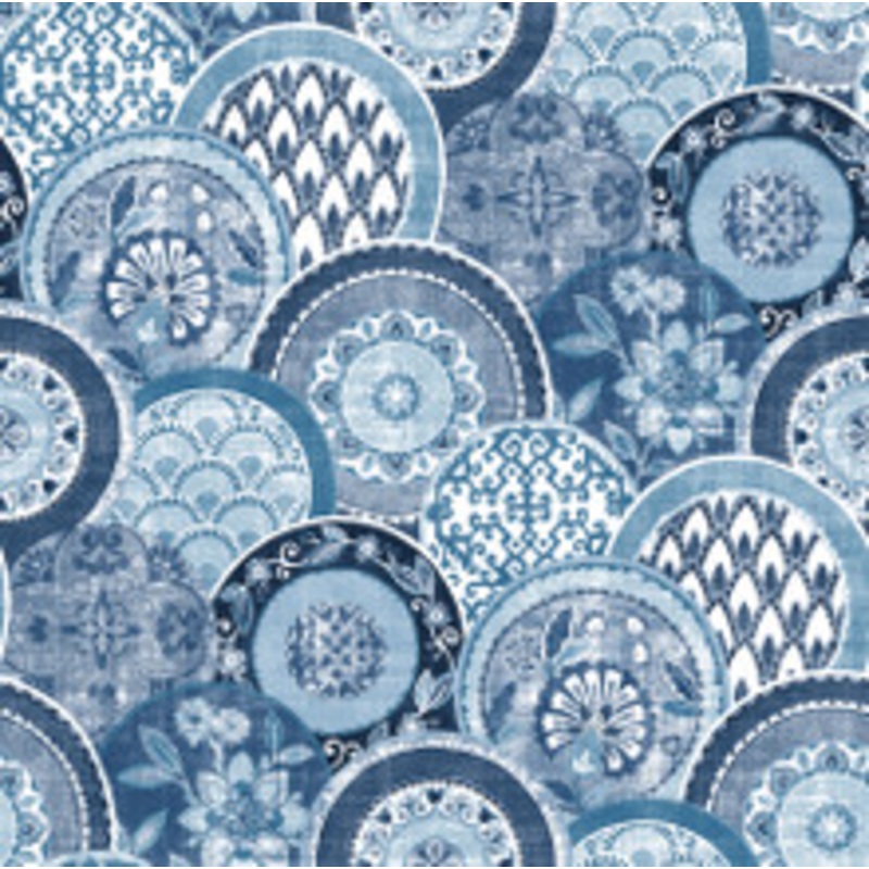 A-Street Prints Laguna Blue Plate Wallpaper
