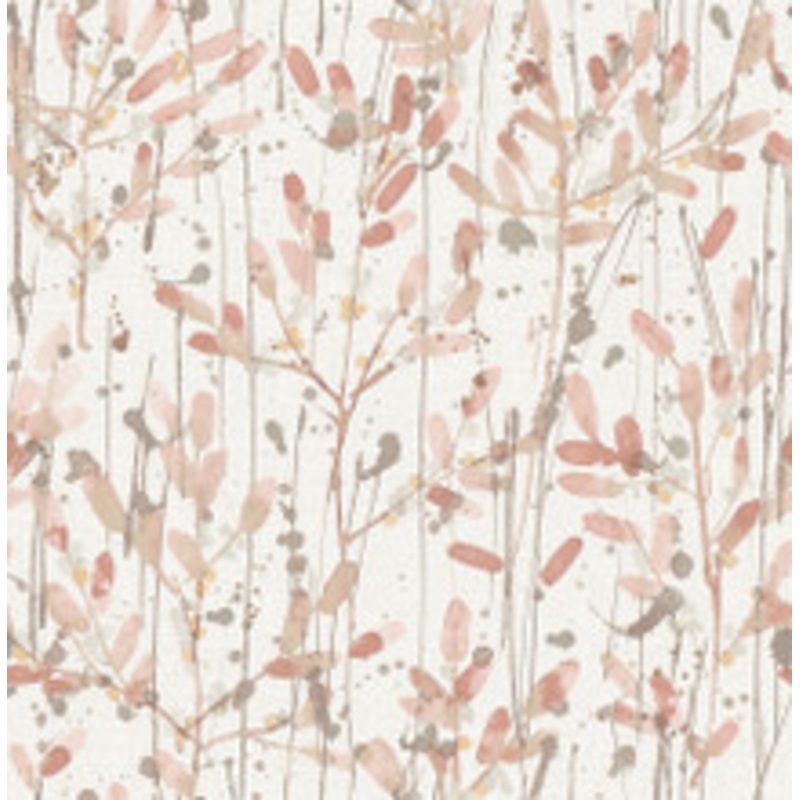 A-Street Prints Leandra Coral Floral Trail Wallpaper