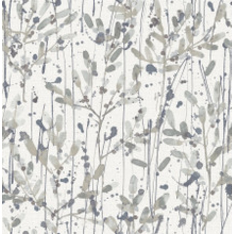 A-Street Prints Leandra Grey Floral Trail Wallpaper