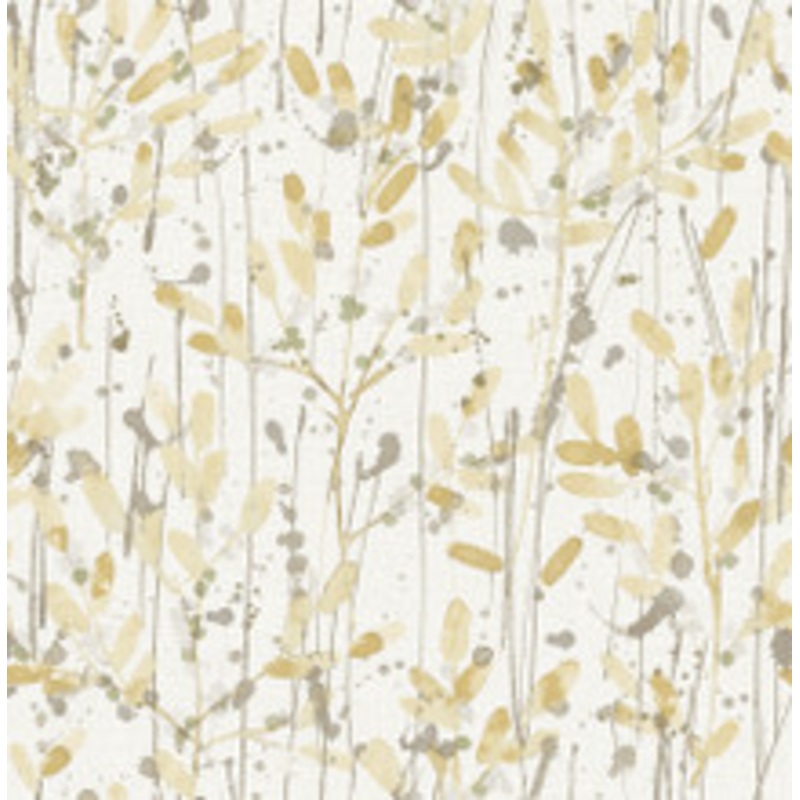 A-Street Prints Leandra Yellow Floral Trail Wallpaper