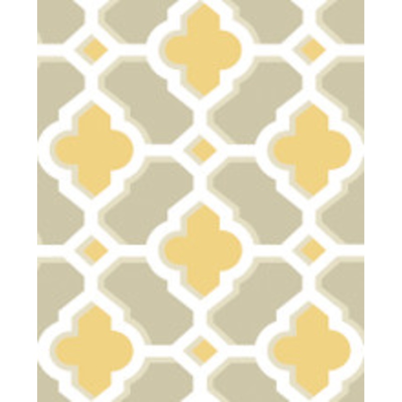 A-Street Prints Lido Mustard Quatrefoil Wallpaper
