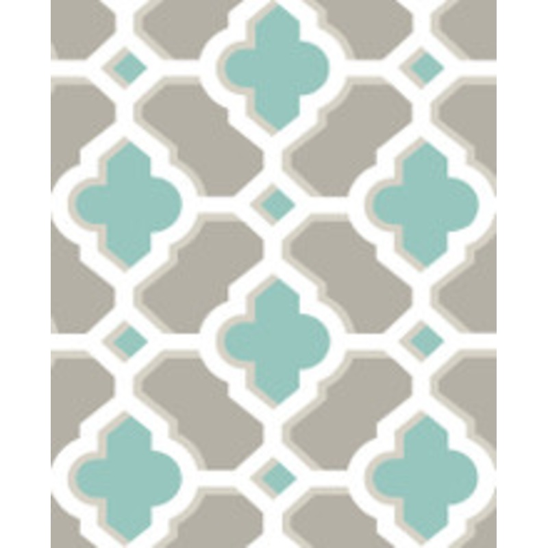 A-Street Prints Lido Turquoise Quatrefoil Wallpaper
