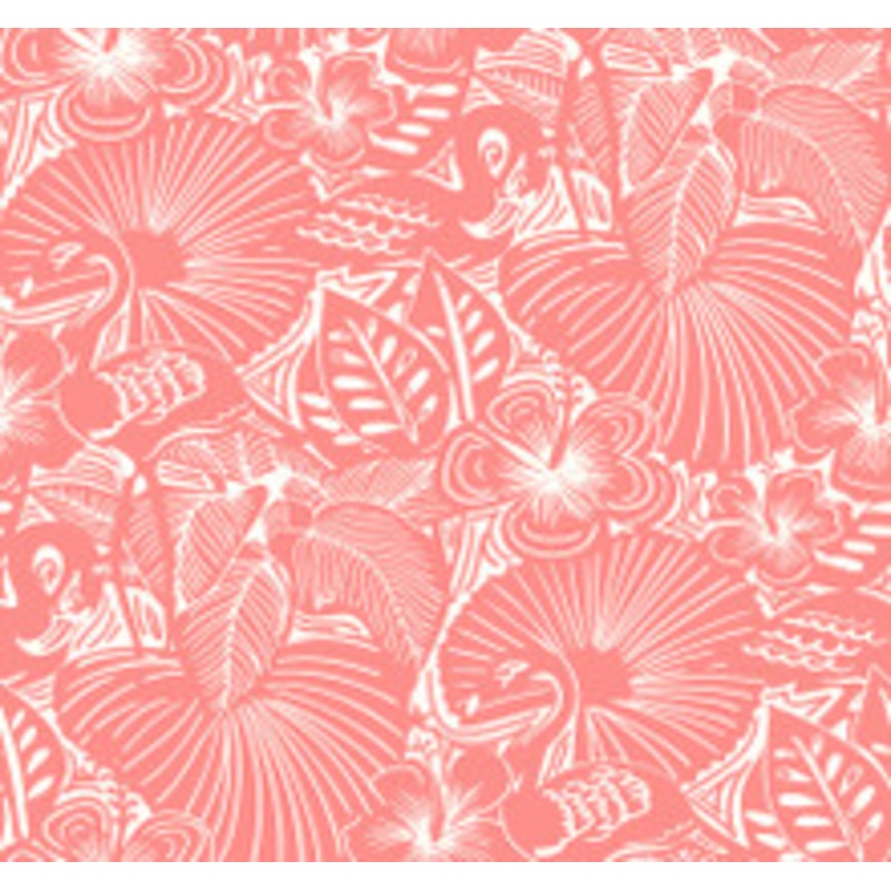 A-Street Prints Idalia Coral Floral Flamingo Wallpaper
